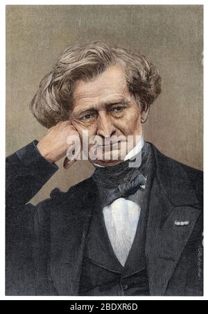 Compositore Hector Berlioz. Incisione digitale di una fotografia Foto Stock