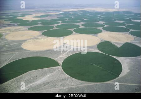 Cerchi di irrigazione Foto Stock