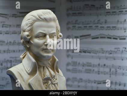 Busto di Mozart Foto Stock