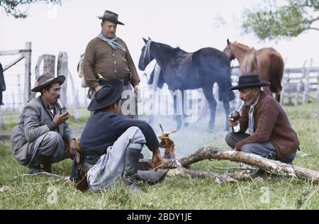 Gauchos pranzo, Uruguay Foto Stock