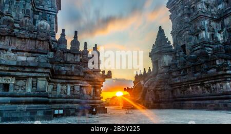 Tempio di Prambanan a Yogyakarta, Indonesia. Foto Stock