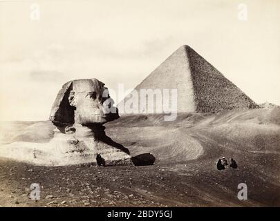 Grande Piramide e la Sfinge, 1858 Foto Stock