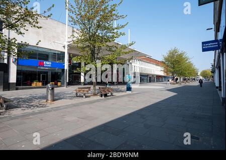 Strade vuote nel centro di Southampton il Venerdì Santo 2020 durante il blocco Coronavirus. Foto Stock