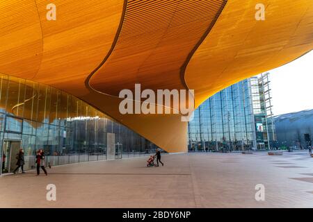 Biblioteca di Oodi. Oodi è la nuova Biblioteca Centrale di Helsinki.Finlandia Foto Stock