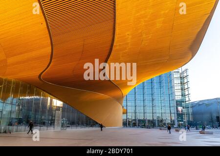 Biblioteca di Oodi. Oodi è la nuova Biblioteca Centrale di Helsinki.Finlandia Foto Stock