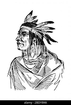 Tecumseh, leader indiano Shawnee Foto Stock
