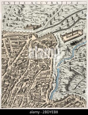 Mappa di Roma, 1500 Foto Stock