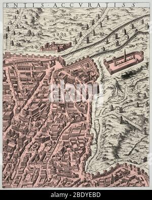 Mappa di Roma, 1500 Foto Stock
