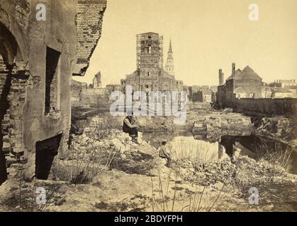 Rovine a Charleston, guerra civile americana, 1865 Foto Stock