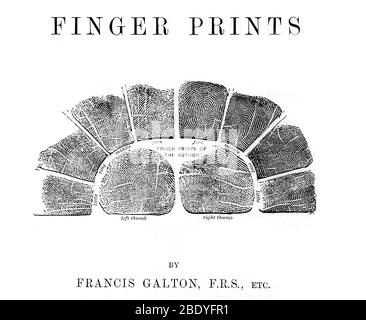 Le impronte digitali di Francis Galton, 1892 Foto Stock