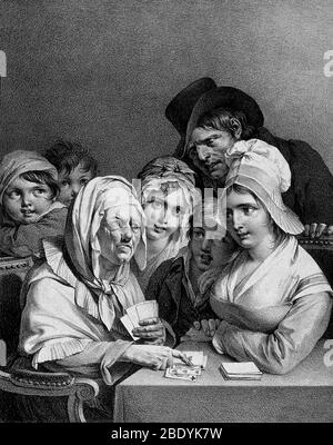 Fortune Teller, 18 ° secolo Foto Stock