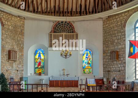 All'interno della chiesa di San Pietro, Parham, Antigua, Indie Occidentali Foto Stock