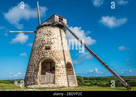 Betty's Hope Sugar Mill, Antigua, Indie Occidentali Foto Stock