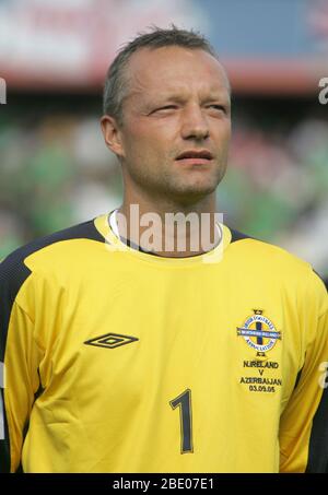 Il portiere del calcio dell'Irlanda del Nord Maik Taylor (Birmingham City). Foto/Paul McErlane Foto Stock