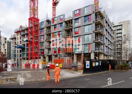 Sito in costruzione di edilizia residenziale a Stratford, Londra England Regno Unito Regno Unito Foto Stock