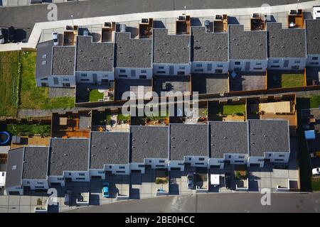 Foto aerea di complesso residenziale privato in Islanda Foto Stock