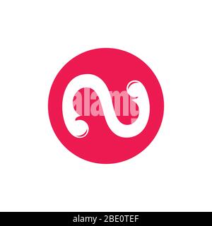 vettore del logo delle curve semplici della lettera n. Illustrazione Vettoriale
