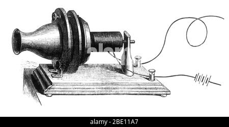 Bell Trasmettitore telefonico, 1876 Foto Stock
