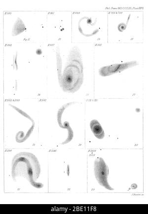 Osservazioni sui Nebulae, William Parsons, 1861 Foto Stock