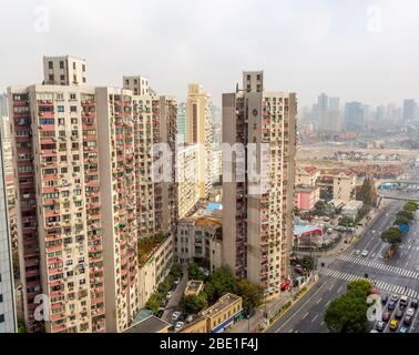 Veduta aerea della città di Wuhan in cina. Skyline di Wuhan Foto Stock