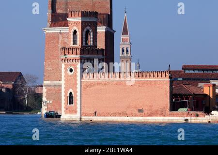 I/Venedig: Arsenale, porta Nuova, mit dem Torre di porta nuova Foto Stock