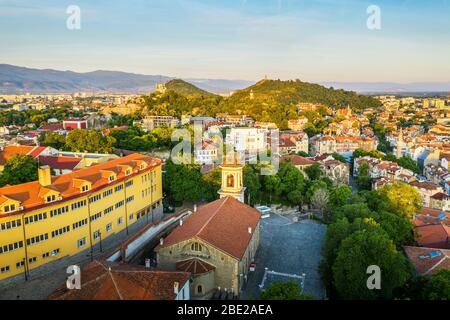 Europa, Bulgaria, Plovdiv, vista aerea Foto Stock