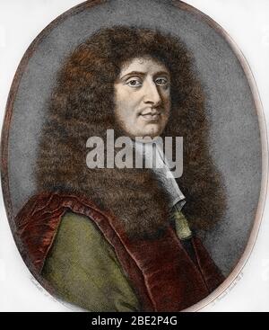 "Portrait de Gabriel Nicolas de la Reynie (1625-1709) Premier lieutenant General de Police de Paris" (Ritratto del fondatore di Gabriel-Nicolas de la Reynie Foto Stock