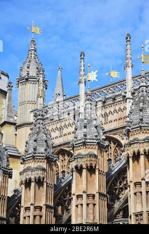 Dettagli architettonici dell'Abbazia di Westminster a Westminster, Londra, Regno Unito Foto Stock
