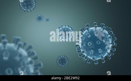 Rendering 3D del coronavirus novale COVID-19 Foto Stock