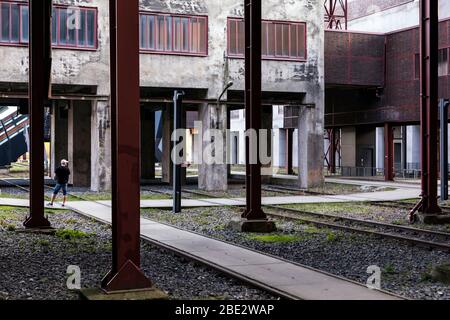 Miniera di carbone Zollverein, percorso europeo di cultura industriale e Patrimonio Mondiale dell'Umanità dall'UNESCO Foto Stock