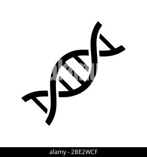 Logo DNA semplice, modello genetico di Life, molecola genetica di codice biologico, simboli medici, icona cromosomica, segno genetico Illustrazione Vettoriale