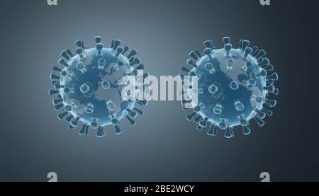 Rendering 3D del coronavirus novale COVID-19 Foto Stock