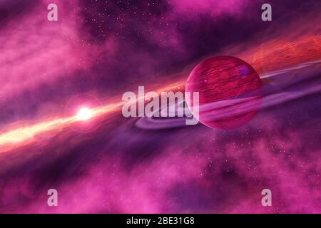 Exoplanet in Deep Space.Elements di questa immagine sono stati forniti dalla NASA. Foto Stock