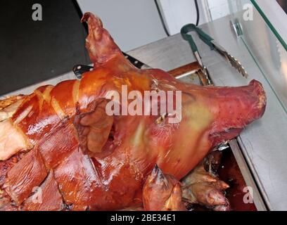 Pig Roast alla griglia, Oink, Victoria Street, Edimburgo, Scozia, Regno Unito Foto Stock