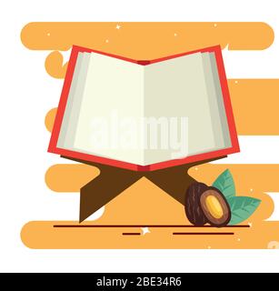 koran libro sacro icona aperta Illustrazione Vettoriale
