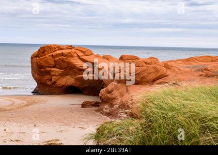 Canadian Maritimes, Canada, Golfo di San Lorenzo. Isole Magdalen, Iles de la Madeleine, Quebec. Costa. Foto Stock