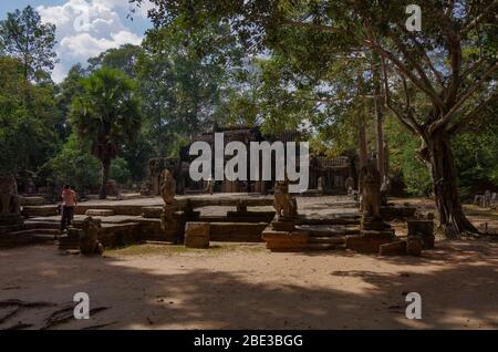 Tempio di Banteay Kdei, parco archeologico di Angkor, Siam Reap, Cambogia Foto Stock