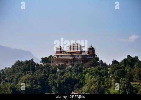 Nepal, Kathmandu, Kopan, Monastero, Buddismo, natura, Valle, Panorama, Paesaggio, edificio, Foresta Foto Stock