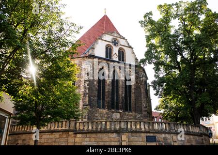 La chiesa di Bach nel centro della città di Arnstadt nella regione della Turingia in Germania, il primo posto di J. S. Bach come organista. Foto Stock