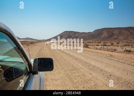 Sulla strada per la Skeleton Coast attraverso la serra di Tsieb; Namibia Foto Stock