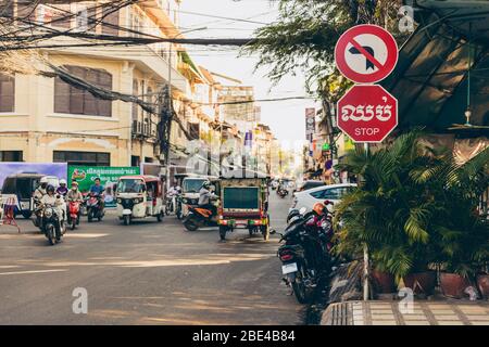 Via di Phnom Penh; Phnom Penh, Phnom Penh, Cambogia Foto Stock