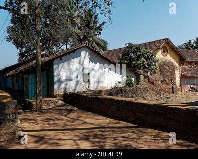 Casa tradizionale di Karnataka Foto Stock