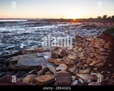 Minyirr alba a bassa marea, Broome, Kimberley, Australia Occidentale Foto Stock