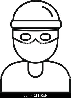 Icona di beffa. Contorno burglar vettore icona per web design isolato su sfondo bianco Illustrazione Vettoriale