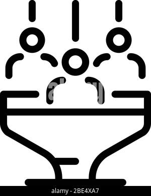 Icona auditiva marketing, stile contorno Illustrazione Vettoriale
