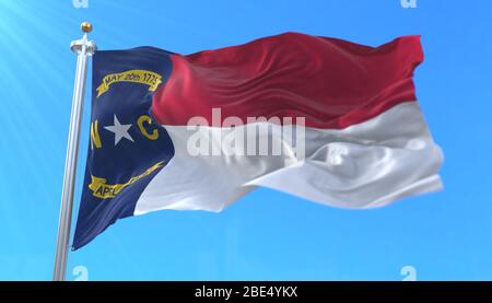 Bandiera dello stato del North Carolina, regione degli Stati Uniti Foto Stock