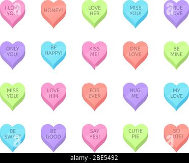 Amore cuore caramella. Le delizie del giorno di San Valentino, le caramelle dolci e i romantici dolci tradizionali. Vacanza amabile cuore a forma di dolce vettore Illustrazione Vettoriale