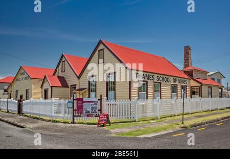 Thames School of Mines & Mineralogical Museum, in Thames, Regione di Waikato, Isola del Nord, Nuova Zelanda Foto Stock