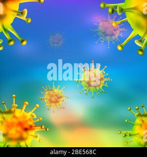 World Corona virus attacco concetto. World/Earth mettere maschera per combattere contro il virus Corona. Concetto di lotta contro il virus, il pericolo e il rischio per la salute pubblica d Illustrazione Vettoriale