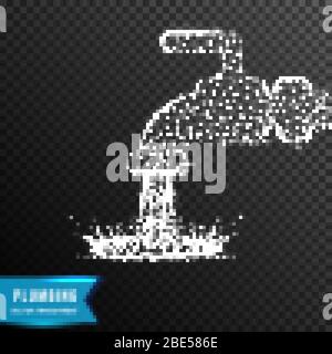 concetto di idraulica di acqua fauchet. dal punto di collegamento e linea. effetto luce. illustrazione vettoriale, isolato su sfondo trasparente Illustrazione Vettoriale